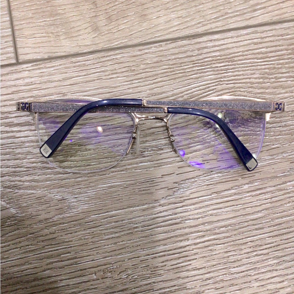 Escada VESB01K Gold/Blue Glitter Eyeglasses Frames